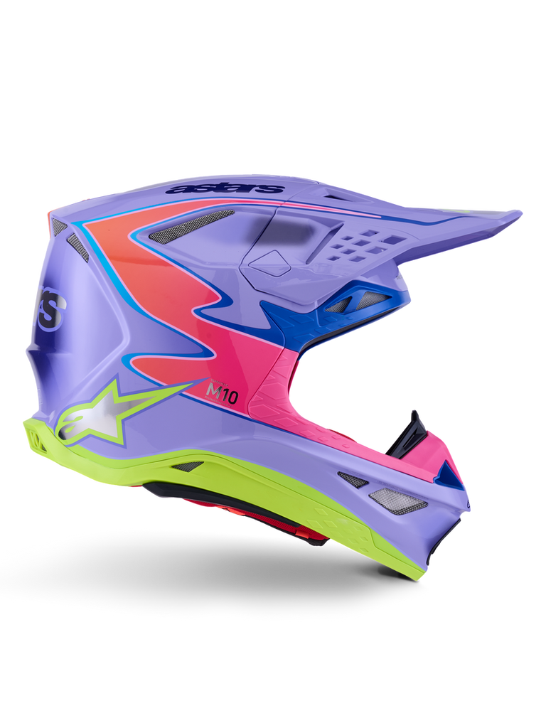 Alpinestars SM10 Jett Lawrence R01 Helmet - Purple/Fluro-Pink/Fluro-Yellow/Glossy