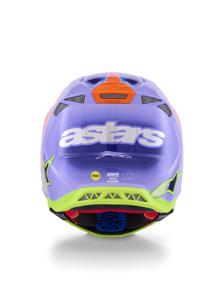 Alpinestars SM10 Jett Lawrence R01 Helmet - Purple/Fluro-Pink/Fluro-Yellow/Glossy