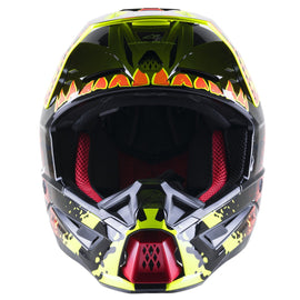 Alpinestars SM5 Solar Flare Helmet - Gloss Black Red Fluro Yellow - View 2 | Everest Motorcycles