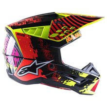 Load image into Gallery viewer, Alpinestars SM5 Solar Flare Helmet - Gloss Black Red Fluro Yellow - View 3 | Everest Motorcycles