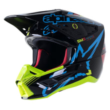 Load image into Gallery viewer, Alpinestars SM5 Action Helmet - Gloss Black Blue Fluro Yellow - View 1 | Everest Motorcycles
