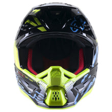 Load image into Gallery viewer, Alpinestars SM5 Action Helmet - Gloss Black Blue Fluro Yellow - View 2 | Everest Motorcycles