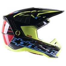 Load image into Gallery viewer, Alpinestars SM5 Action Helmet - Gloss Black Blue Fluro Yellow - View 3 | Everest Motorcycles