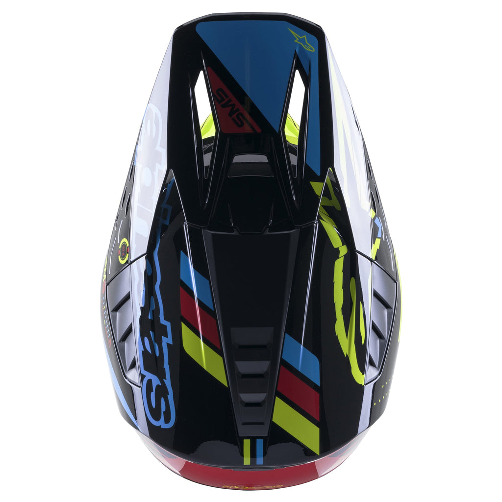 Alpinestars SM5 Action Helmet - Gloss Black Blue Fluro Yellow - View 6 | Everest Motorcycles