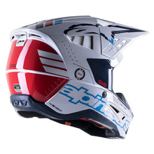 Load image into Gallery viewer, Alpinestars SM5 Action Helmet - Gloss White Cyan Dark Blue - View 3 | Everest Motorcycles