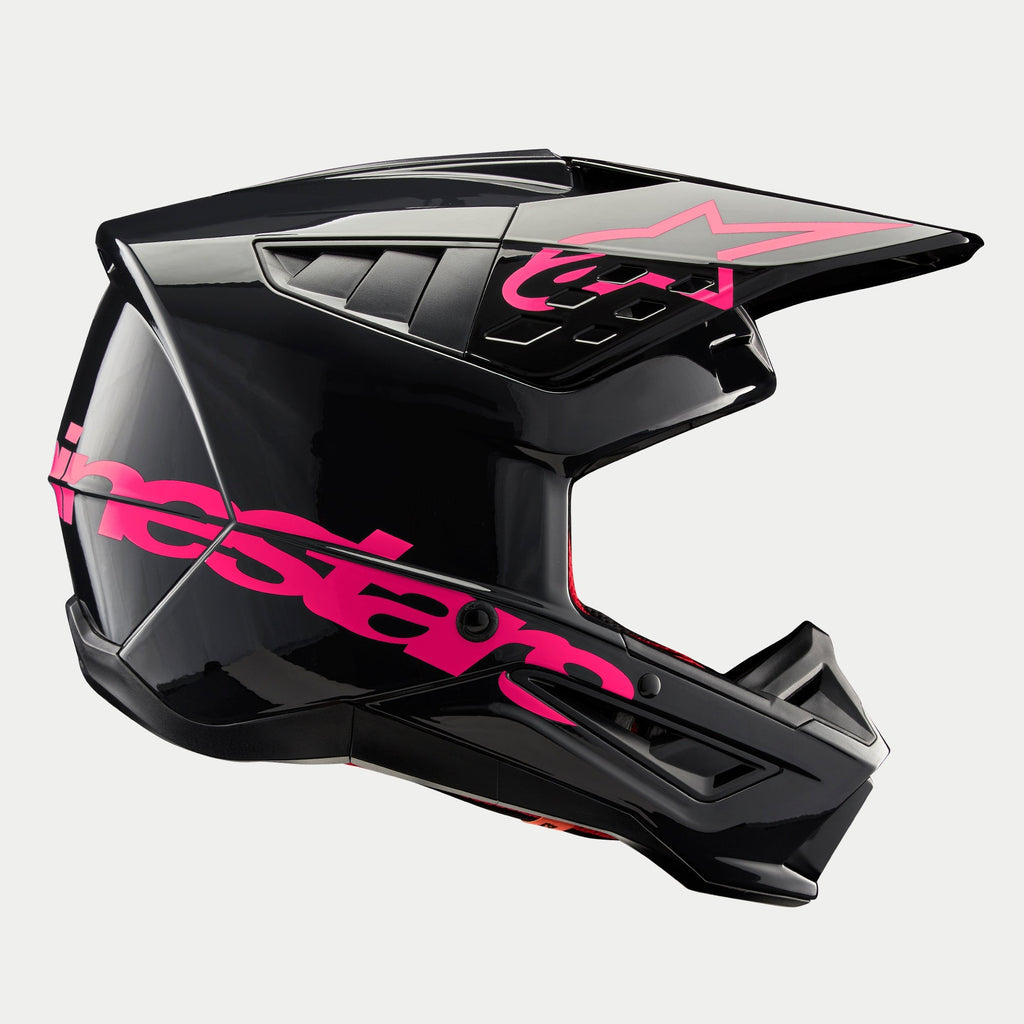 Alpinestars SM5 Corp Ece 22.06 Helmet - Black Diva Pink Gloss - View 3 | Everest Motorcycles