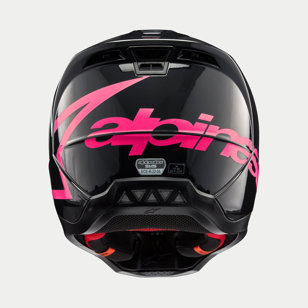 Alpinestars SM5 Corp Ece 22.06 Helmet - Black Diva Pink Gloss - View 4 | Everest Motorcycles