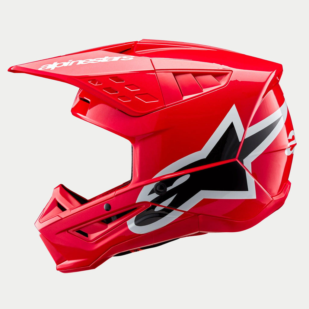 Alpinestars SM5 Corp Ece 22.06 Helmet - Bright Red Gloss - View 3 | Everest Motorcycles