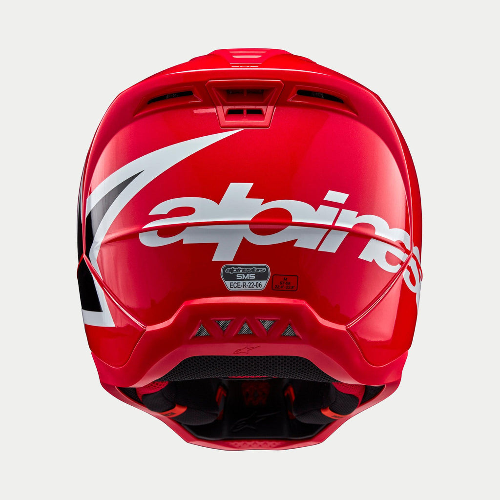 Alpinestars SM5 Corp Ece 22.06 Helmet - Bright Red Gloss - View 4 | Everest Motorcycles