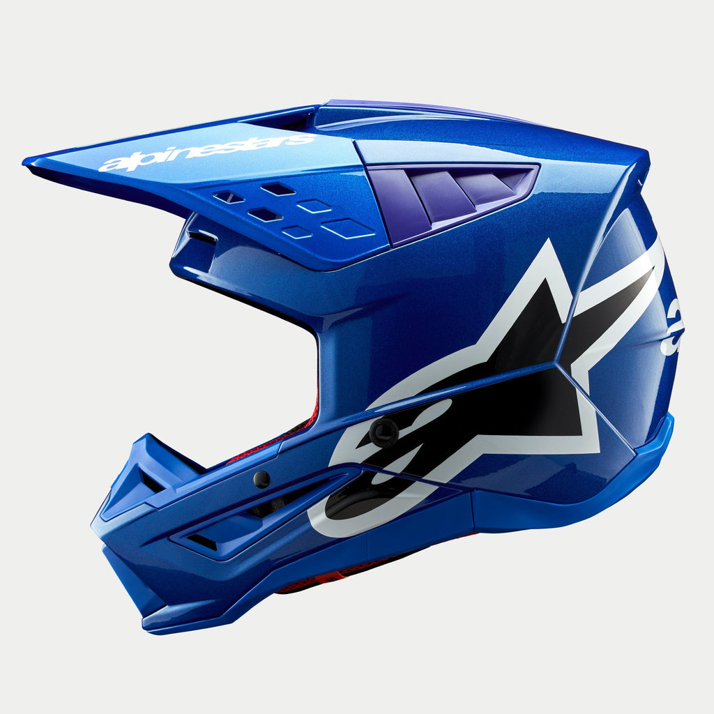 Alpinestars SM5 Corp Ece 22.06 Helmet - Blue Gloss - View 3 | Everest Motorcycles