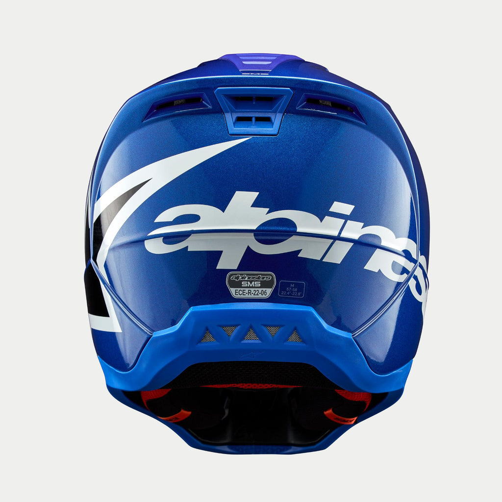 Alpinestars SM5 Corp Ece 22.06 Helmet - Blue Gloss - View 4 | Everest Motorcycles