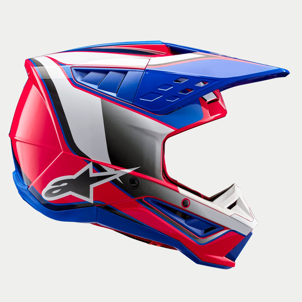 Alpinestars SM5 Sail Ece 22.06 Helmet - White Diva Pink Enamel Blue Gloss - View 3 | Everest Motorcycles