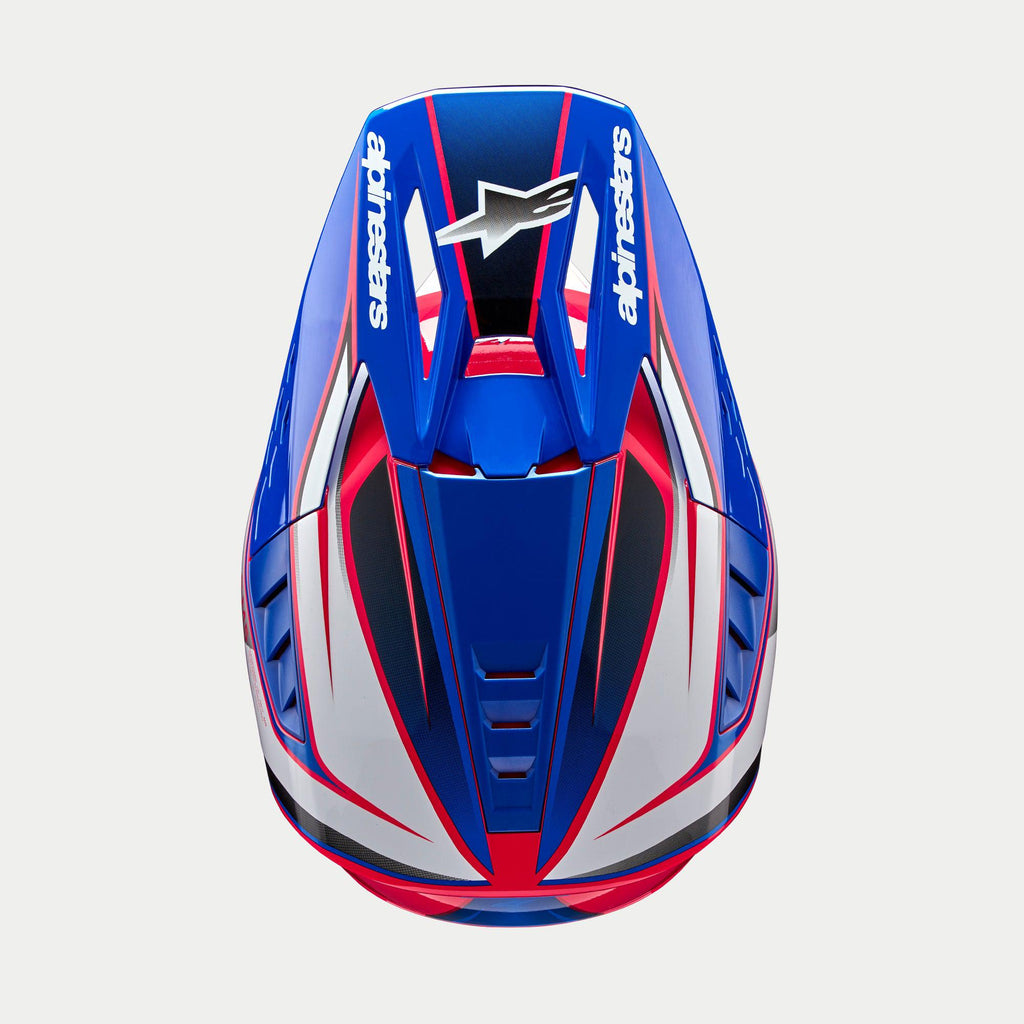 Alpinestars SM5 Sail Ece 22.06 Helmet - White Diva Pink Enamel Blue Gloss - View 5 | Everest Motorcycles