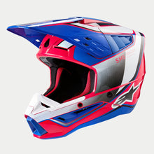 Load image into Gallery viewer, Alpinestars SM5 Sail Ece 22.06 Helmet - White Diva Pink Enamel Blue Gloss - View 1 | Everest Motorcycles