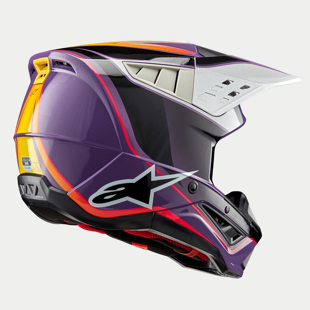 Alpinestars SM5 Sail Ece 22.06 Helmet - Violet Black Silver Gloss - View 4 | Everest Motorcycles