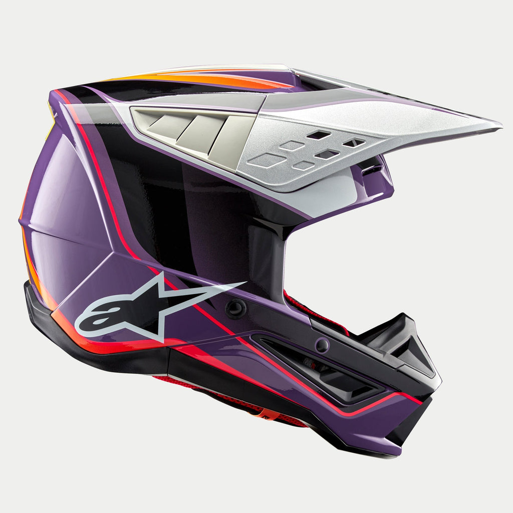 Alpinestars SM5 Sail Ece 22.06 Helmet - Violet Black Silver Gloss - View 3 | Everest Motorcycles