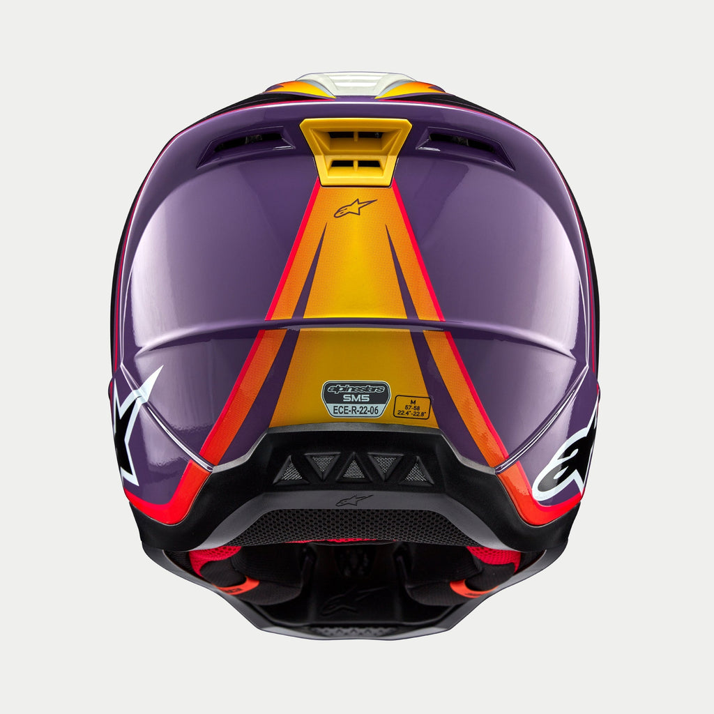 Alpinestars SM5 Sail Ece 22.06 Helmet - Violet Black Silver Gloss - View 5 | Everest Motorcycles