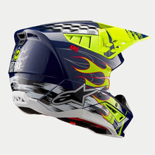 Load image into Gallery viewer, Alpinestars SM5 Rash Ece 22.06 Helmet - Night Navy Fluro Yellow Gloss - View 3 | Everest Motorcycles