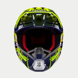 Alpinestars SM5 Rash Ece 22.06 Helmet - Night Navy Fluro Yellow Gloss - View 2 | Everest Motorcycles