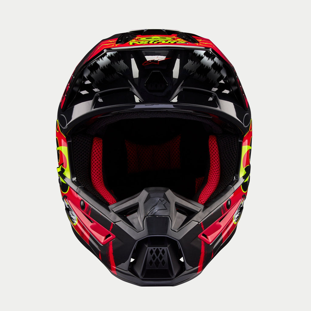 Alpinestars SM5 Rash Ece 22.06 Helmet - Dark Gray Bright Red Gloss - View 2 | Everest Motorcycles