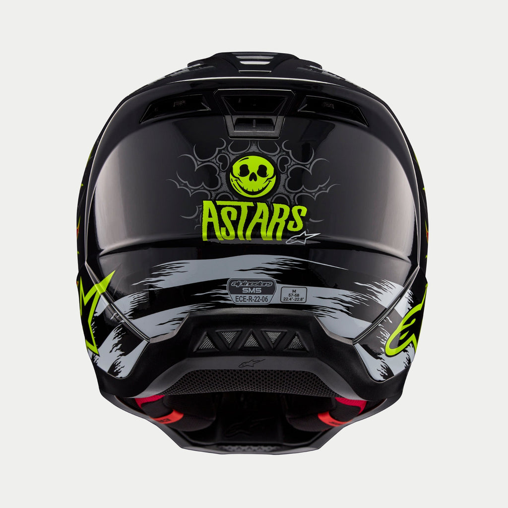 Alpinestars SM5 Rash Ece 22.06 Helmet - Dark Gray Bright Red Gloss - View 4 | Everest Motorcycles