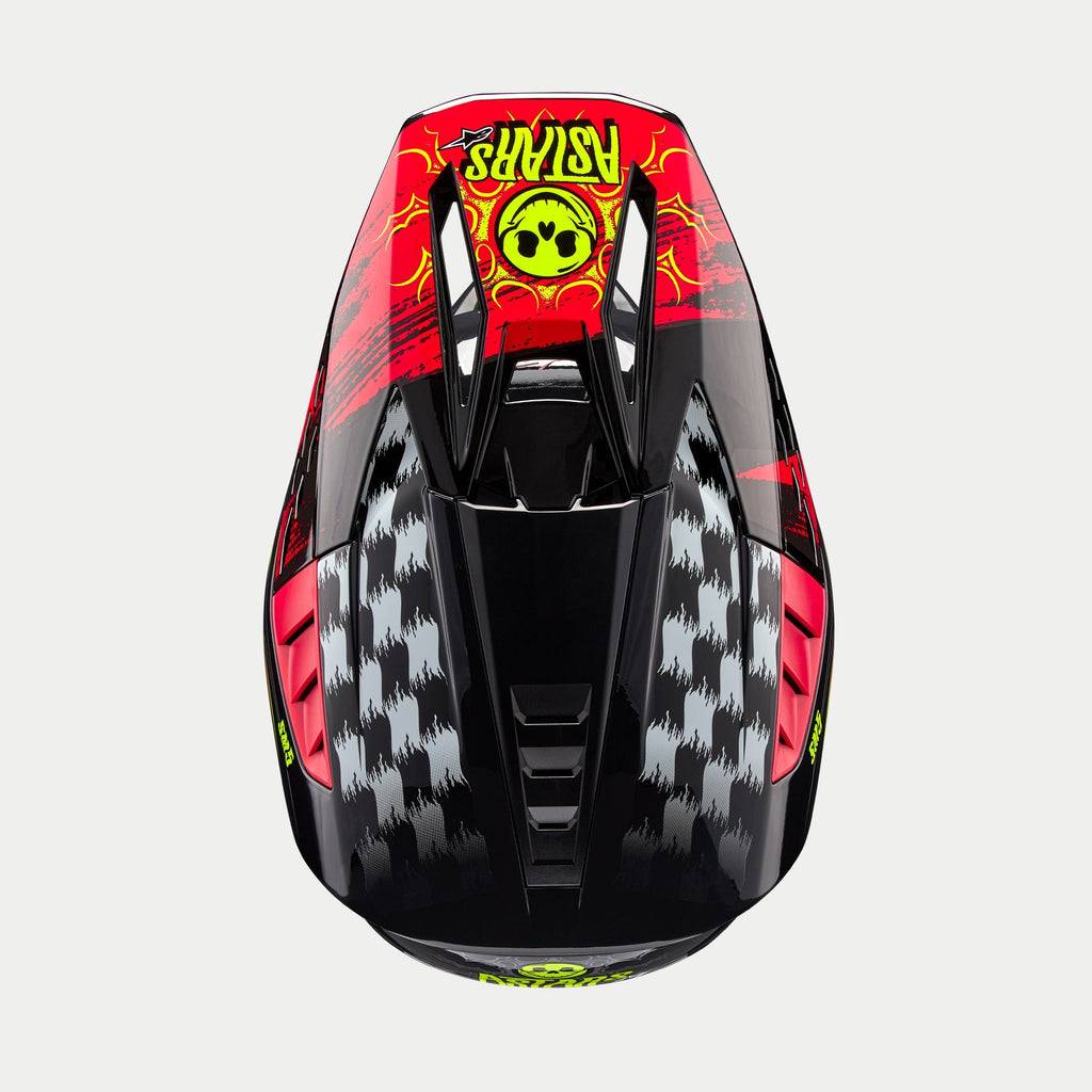 Alpinestars SM5 Rash Ece 22.06 Helmet - Dark Gray Bright Red Gloss - View 5 | Everest Motorcycles