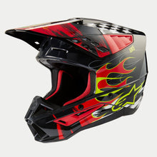 Load image into Gallery viewer, Alpinestars SM5 Rash Ece 22.06 Helmet - Dark Gray Bright Red Gloss - View 1 | Everest Motorcycles