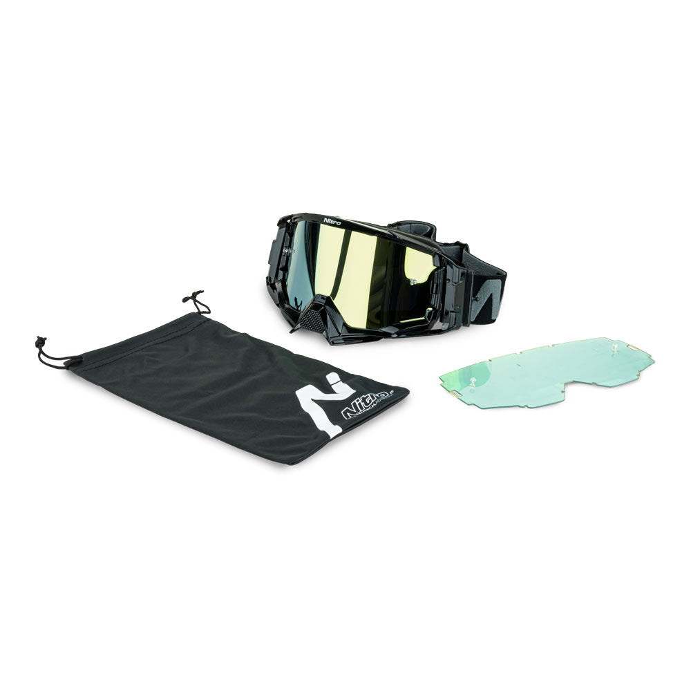 NITRO NV-150X GOGGLE BLACK FRAME GOLDENS
