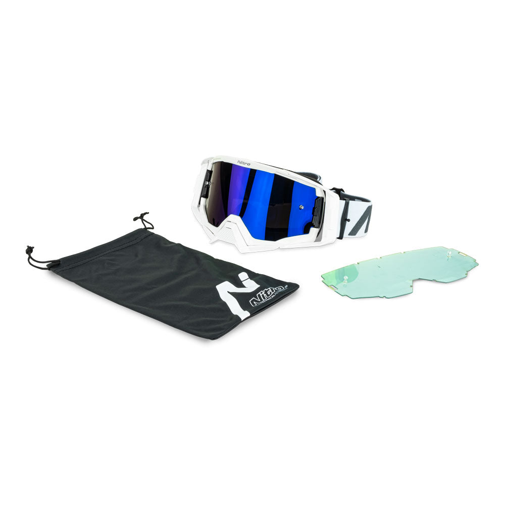 NITRO NV-150X GOGGLE WHITE FRAME BLUEENS