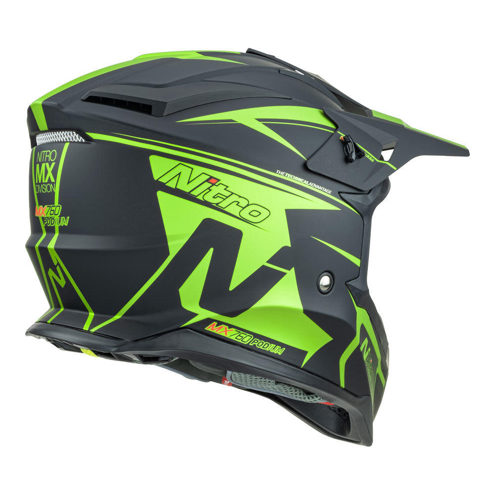 NITRO MX760 SATIN BLACK/FLURO GREEN