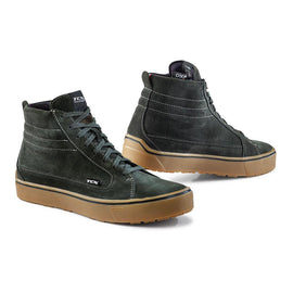 TCX Street 3 Leather Waterproof Men's Motorcycle Boots - Green/Brown - MotoHeaven