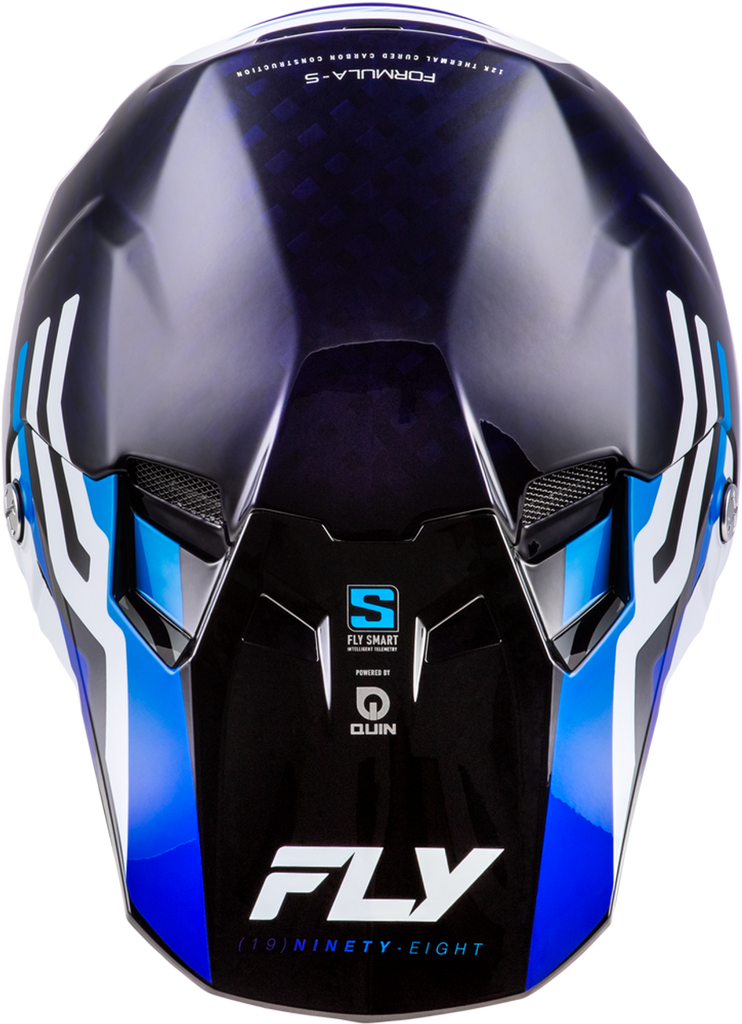 Fly Racing Formula S Carbon Byte Helmet - Blue Carbon/Blue/White