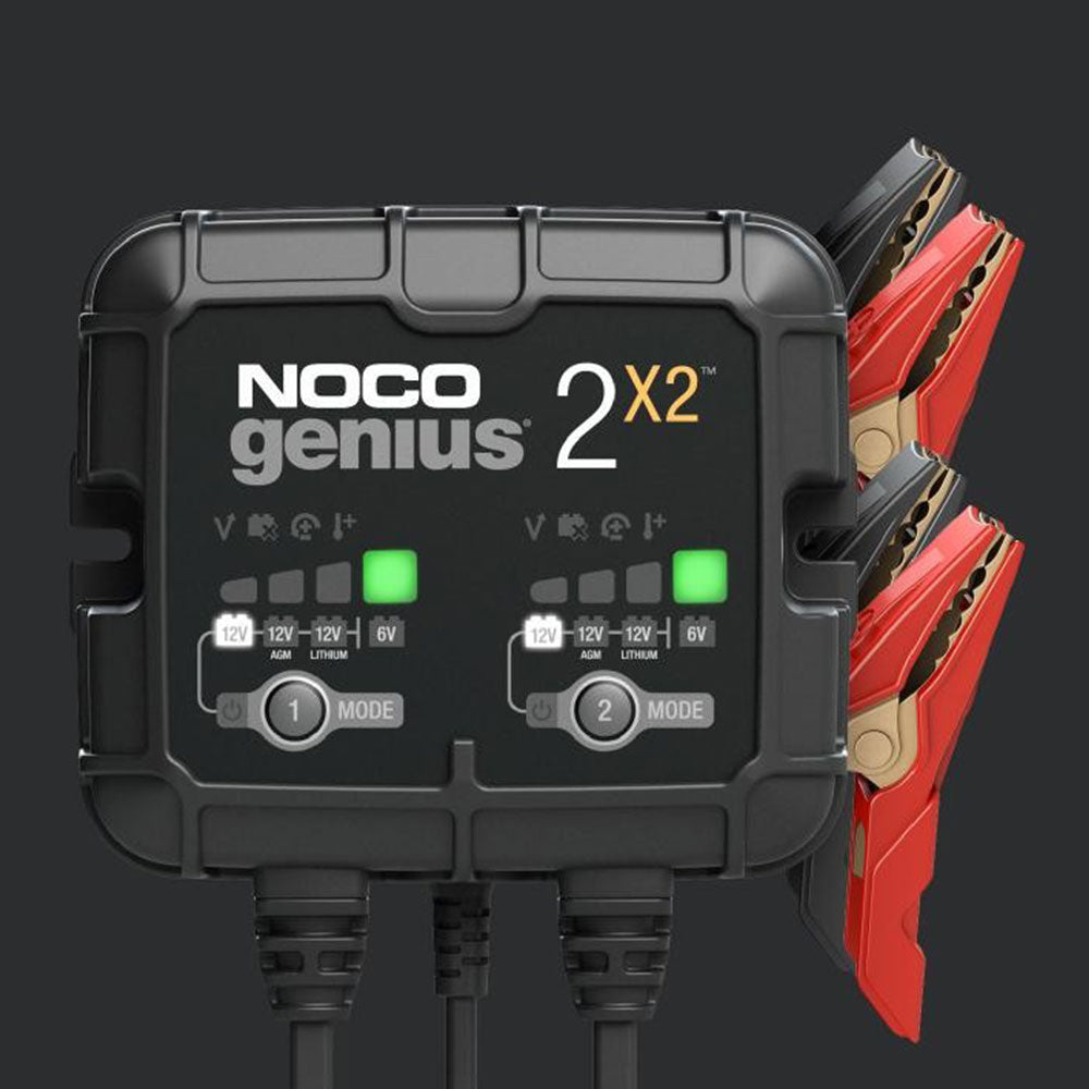 NOCO GENIUS 2X2 : BANK CHARGER - 6/12V 2A x 2 Batteries