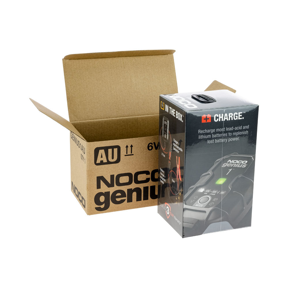 NOCO Genius 1 Battery Charger for Lead Acid 6 & 12V and 12.8V Lithium Batteries