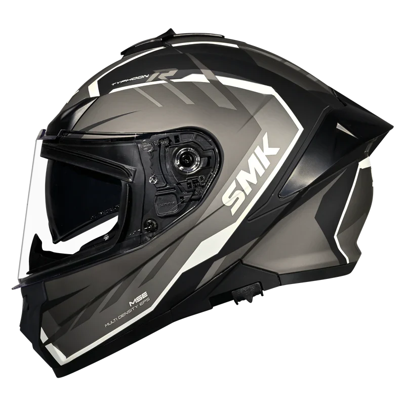 SMK Typhoon Aerot (MA266) Full Face Helmet - Matt Black/Grey