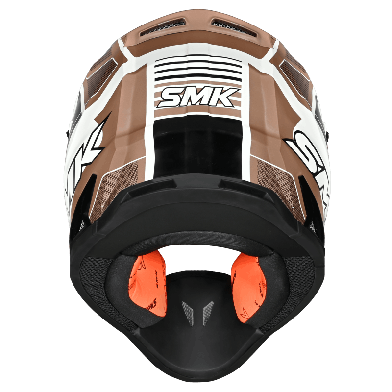 SMK Allterra X-Sprint (MA172) MX Helmet - Matt White/Orange/Black