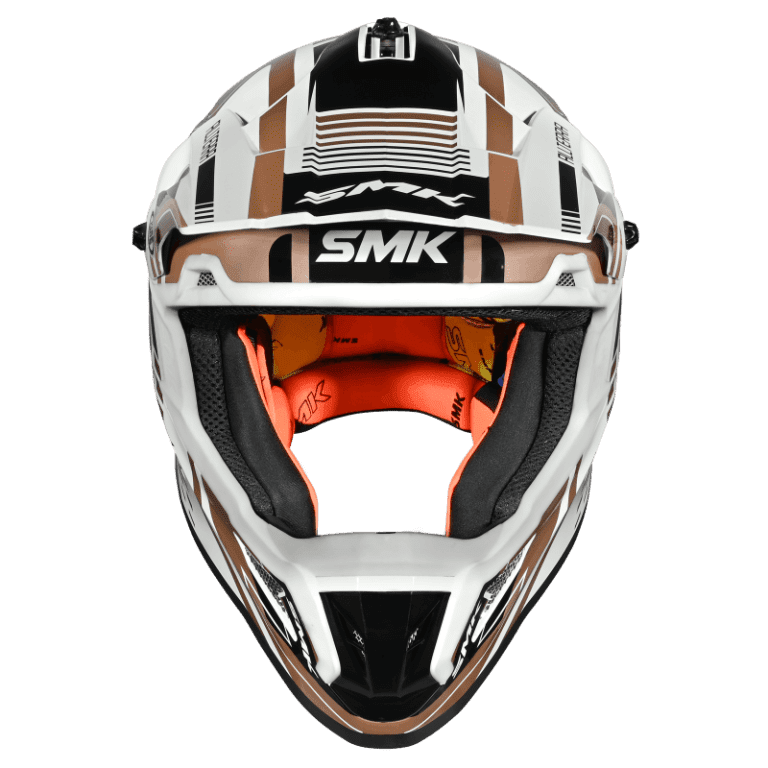 SMK Allterra X-Sprint (MA172) MX Helmet - Matt White/Orange/Black