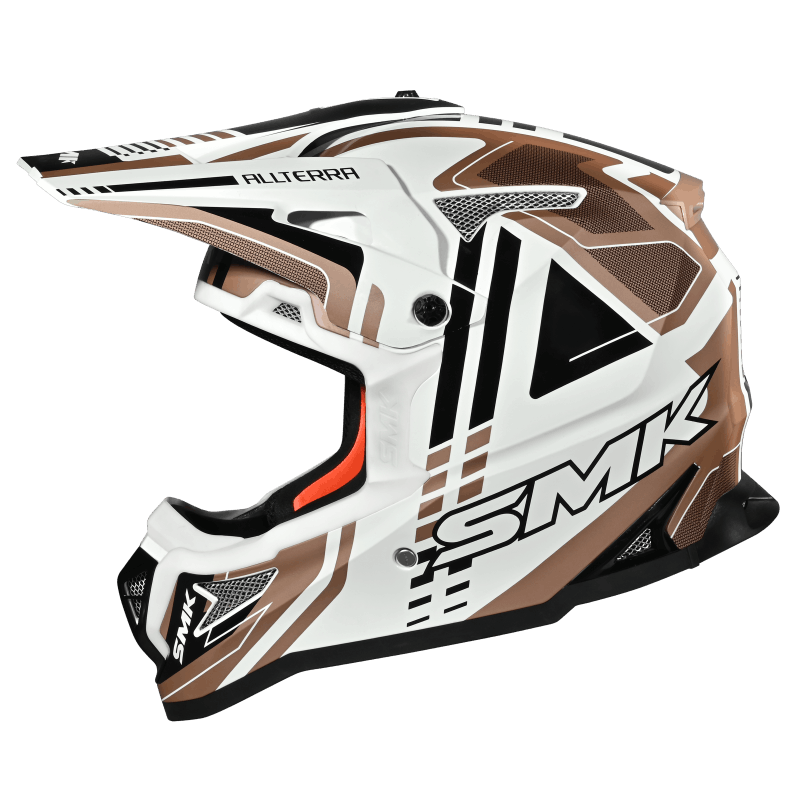 SMK Allterra X-Sprint (MA172) MX Helmet - Matt White/Orange/Black