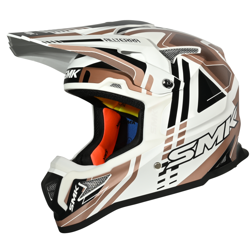 SMK Allterra X-Sprint (MA172) MX Helmet - Matt White/Orange/Black