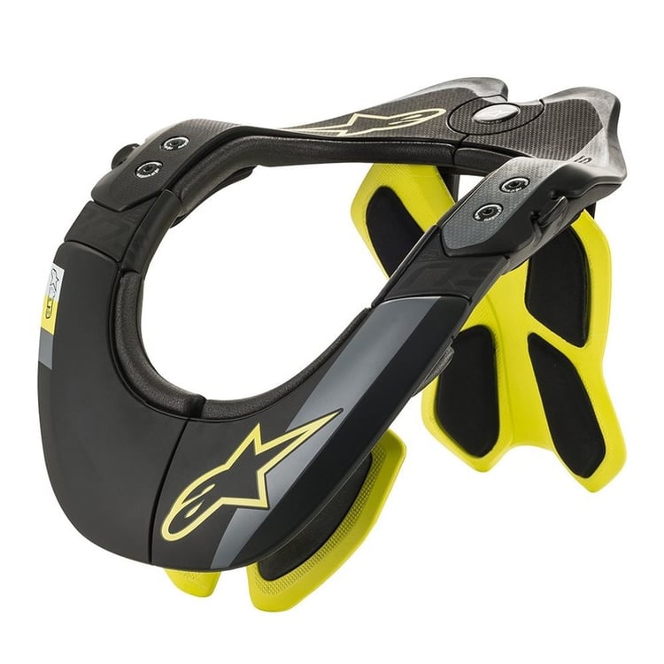 Alpinestars BNS Tech-2 Black/Yellow Fluo Neck Brace - View 1 | Everest Motorcycles