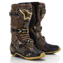 Load image into Gallery viewer, Alpinestars Tech 10 Boots - Dark Brown Kangaroo Gold
