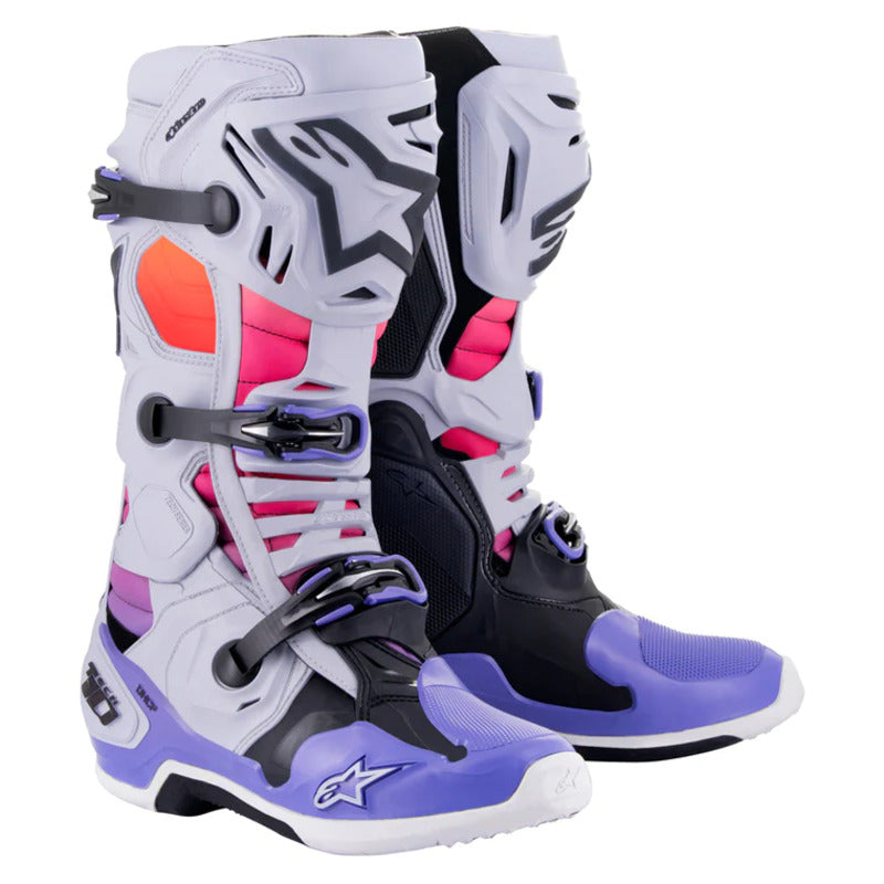 Alpinestars Tech 10 Boots - Haze Gray Orange Fluro Rhodamine | Everest Motorcycles