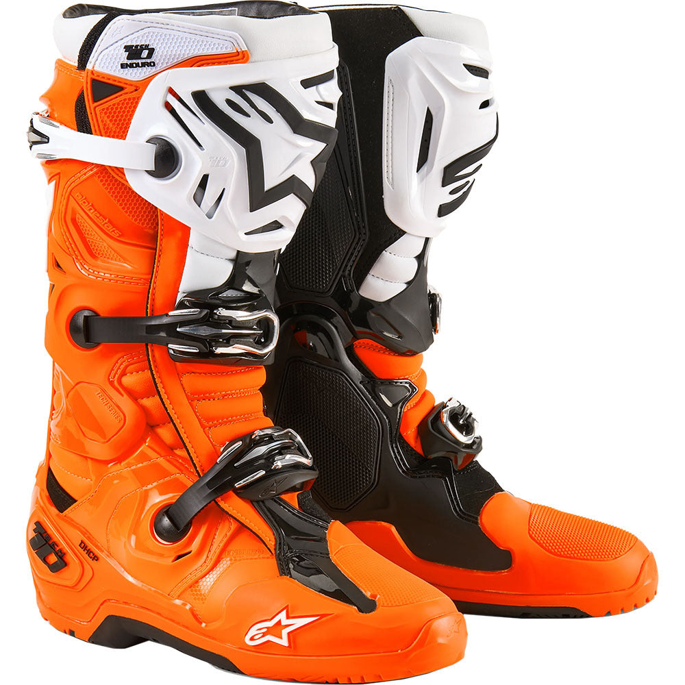 Alpinestars Tech 10 Enduro Boots - Fluro Orange Black White