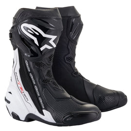 Alpinestars Supertech R V2 Motorcycle Boots - Black/White - MotoHeaven