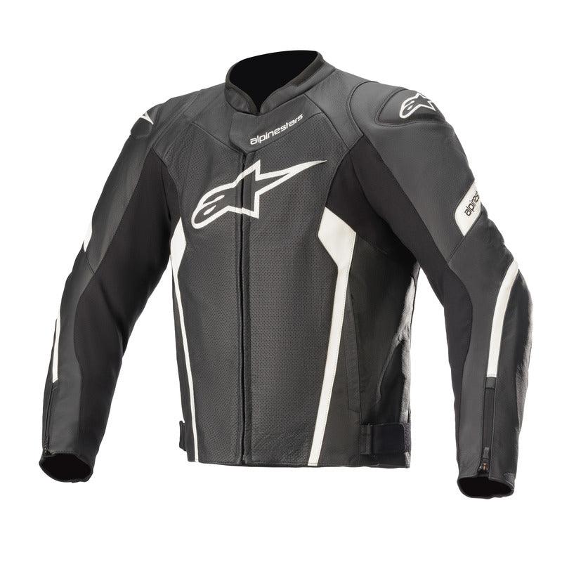 Alpinestars Faster V2 Airflow Leather Motorcycle Jacket - Black/White - View 1 | Everest Motorcycles