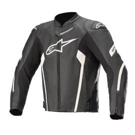 Alpinestars Faster V2 Airflow Leather Motorcycle Jacket - Black/White - View 1 | Everest Motorcycles