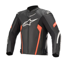 Load image into Gallery viewer, Alpinestars Faster V2 Airflow Leather Motorcycle Jacket - Black/Fluro Red - View 1 | Everest Motorcycles