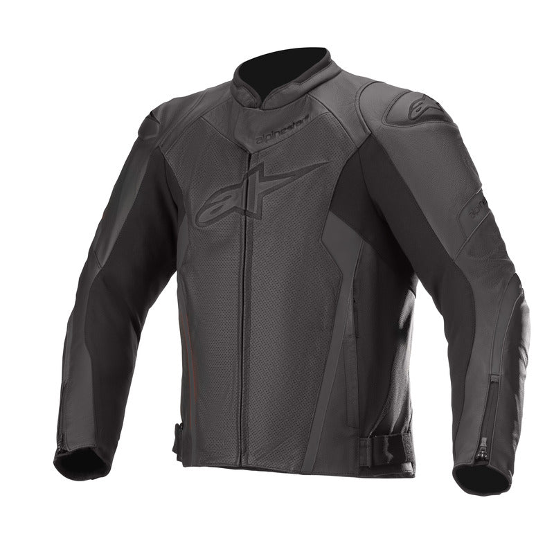 Alpinestars Faster V2 Airflow Leather Motorcycle Jacket - Black/Black | Everest Motorcycles