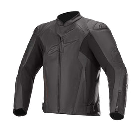 Alpinestars Faster V2 Airflow Leather Motorcycle Jacket - Black/Black | Everest Motorcycles