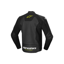 Alpinestars Faster V3 Air Leather Jacket - Black White Yellow Fluro